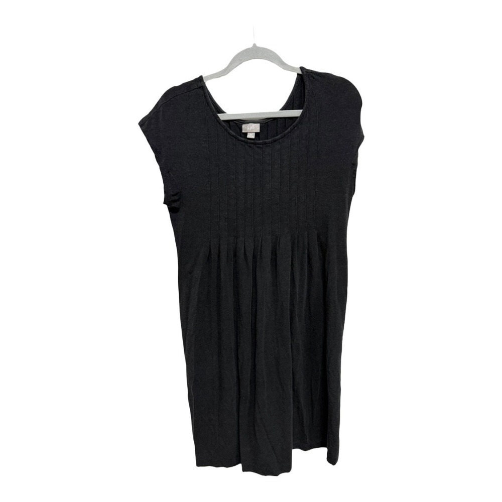 J. Jill Black Ribbed Top Fit & Flare Babydoll style dress basics cotton blend XS